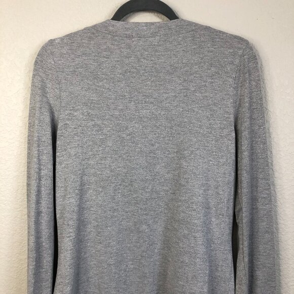BKE Red Long Sleeve Gray Sparkle Button-Front Cardigan Women's M Pocket Stretch - Picture 9 of 11